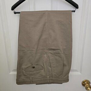 Men's Savane Casual/Dress Tan Khaki pleated pants, cuffs 36 x 31